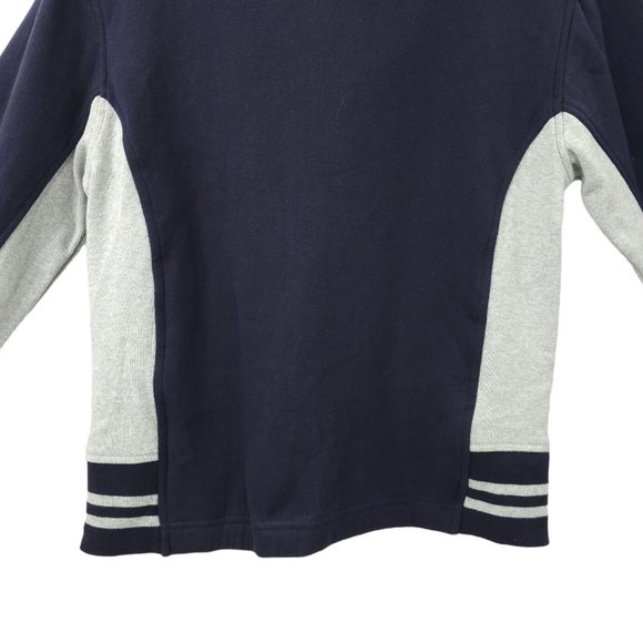Izod Jeans Quarter Zip Pullover Sweatshirt Top Boys Size S/8 Navy Blue Gray NEW - Picture 14 of 16
